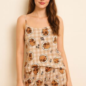 Pijama Danielle Capivara (Marrom)