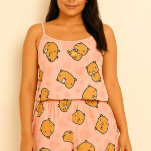 Pijama Danielle Capivara (Rosé)